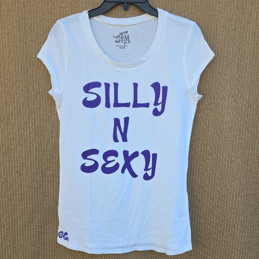 White and Purple Graphic Tee